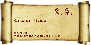 Katona Hiador névjegykártya